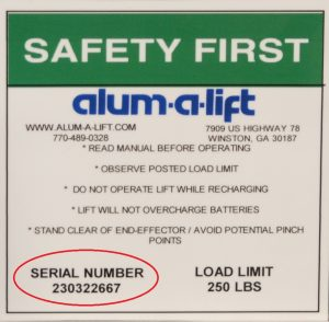 safety first lift serial