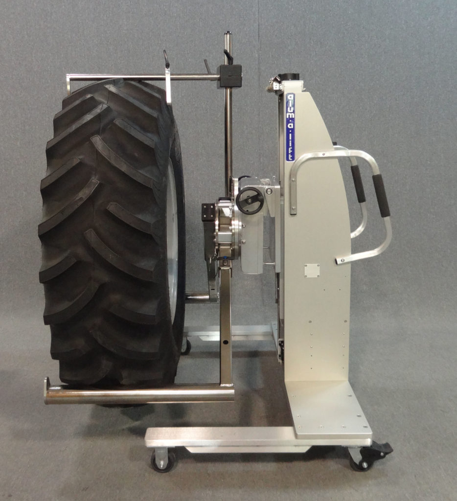 Prong Lift for Rotating and Installing Tires