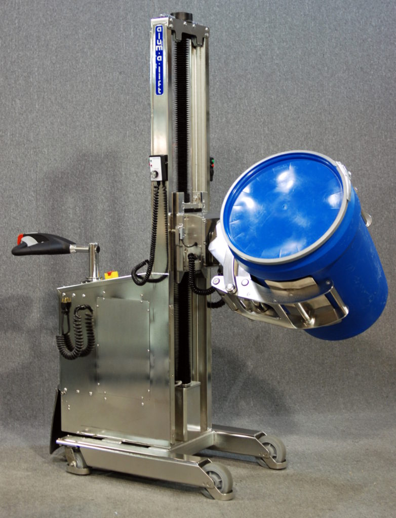 IP65 Self Propelled Stainless Steel Lift with Powered Rotating Drum Clamp