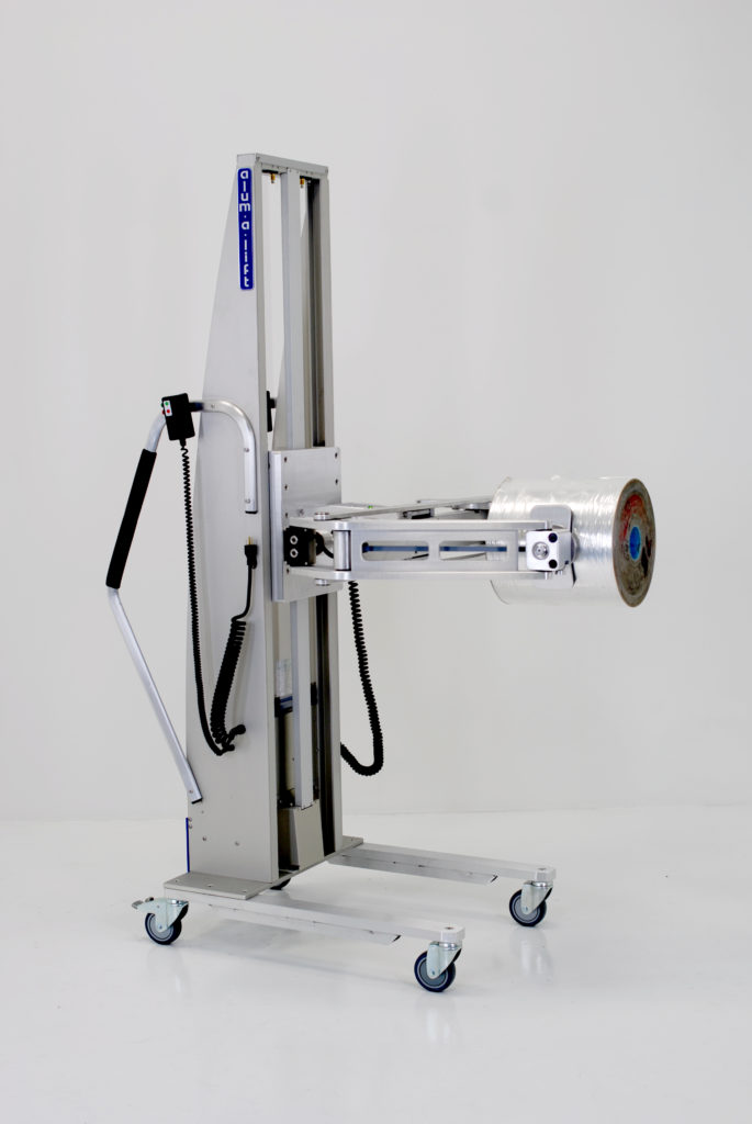 Portable Ergonomic Powered Clamping Lifter for Roll Handling