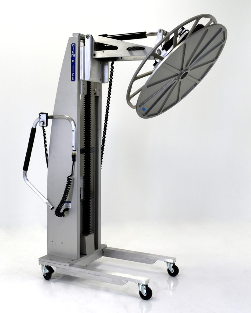 Custom Ergonomic Rotating Reel Lifter With Multi-Tier Storage Cart