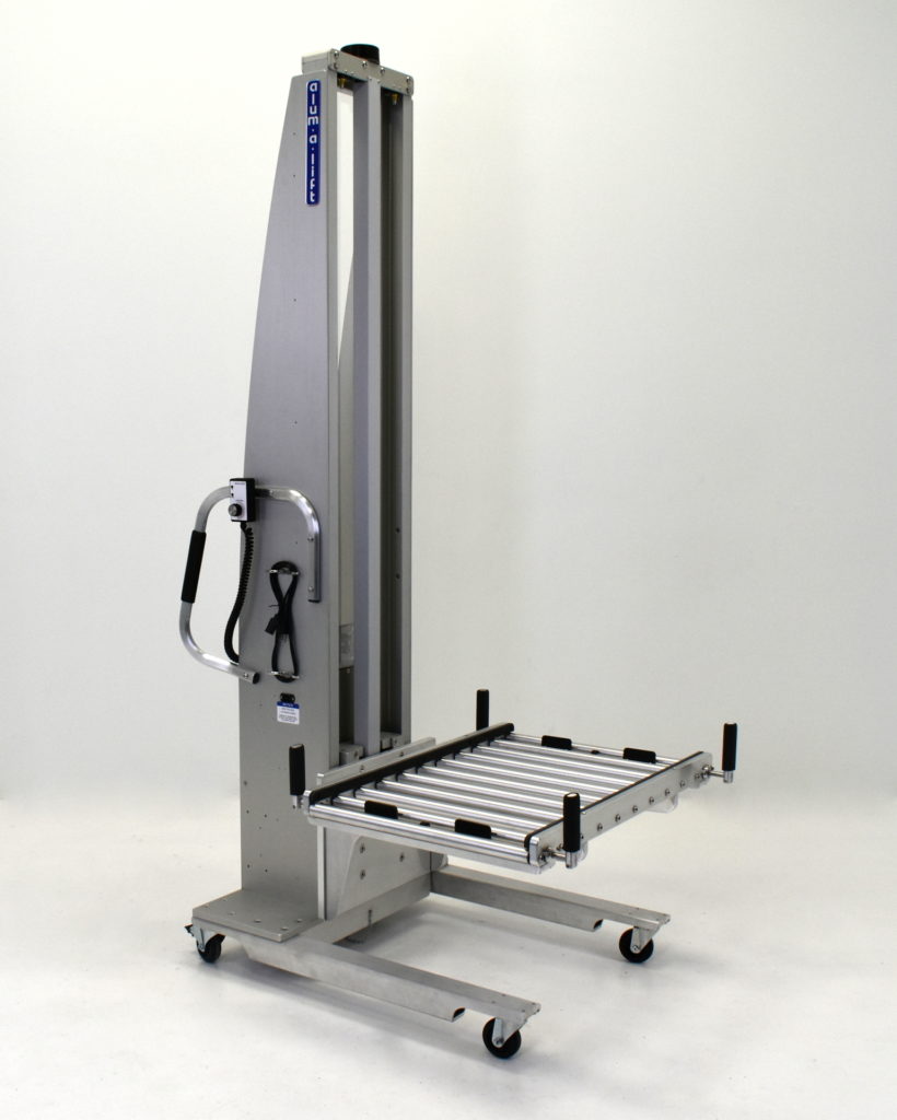 Roller Deck on Portable Ergonomic Lift for Rackmount Server Components