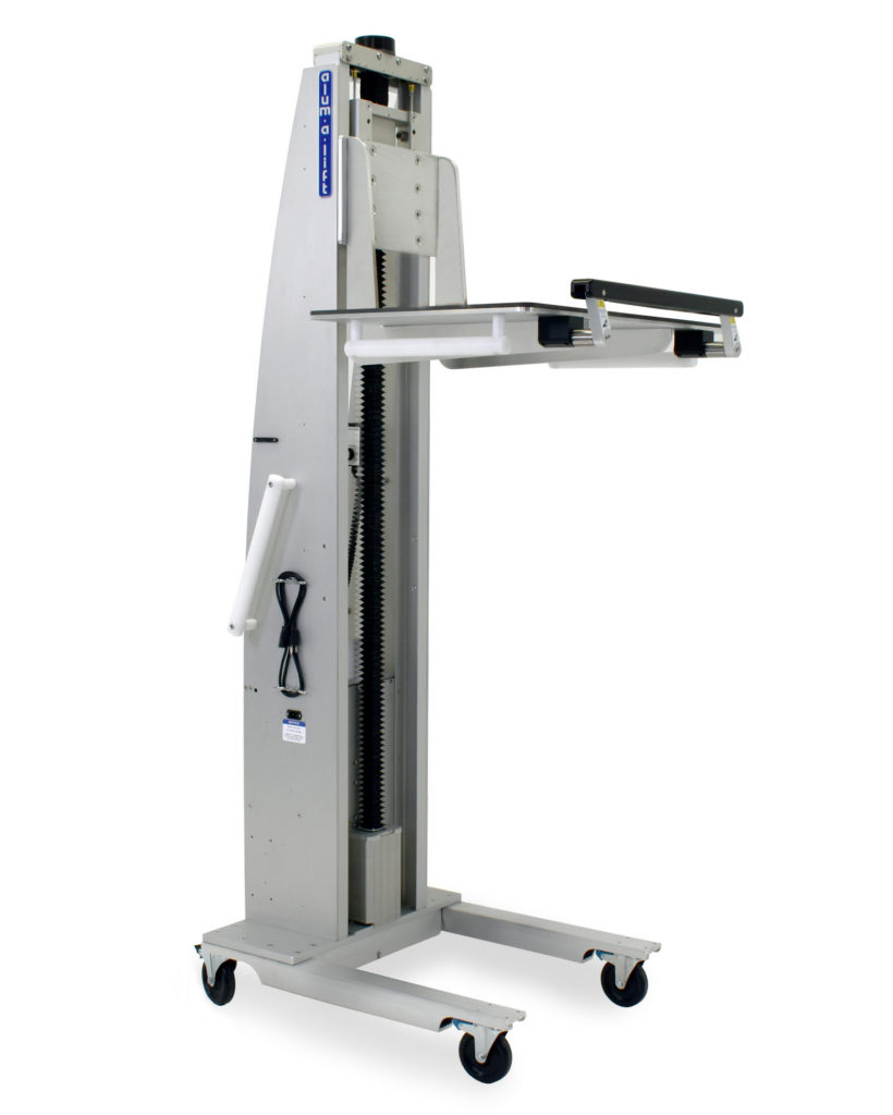 Custom Ergonomic Material Handling Lift System with Platform and Flip-Up Safety Feature