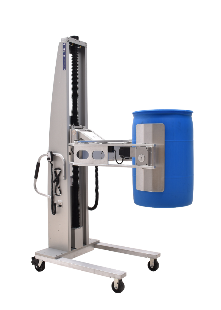 powered, ergonomic drum dumping